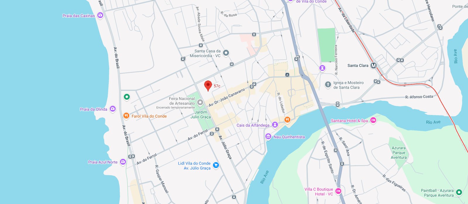 Mapa da localização de Escola de Artes da Vila